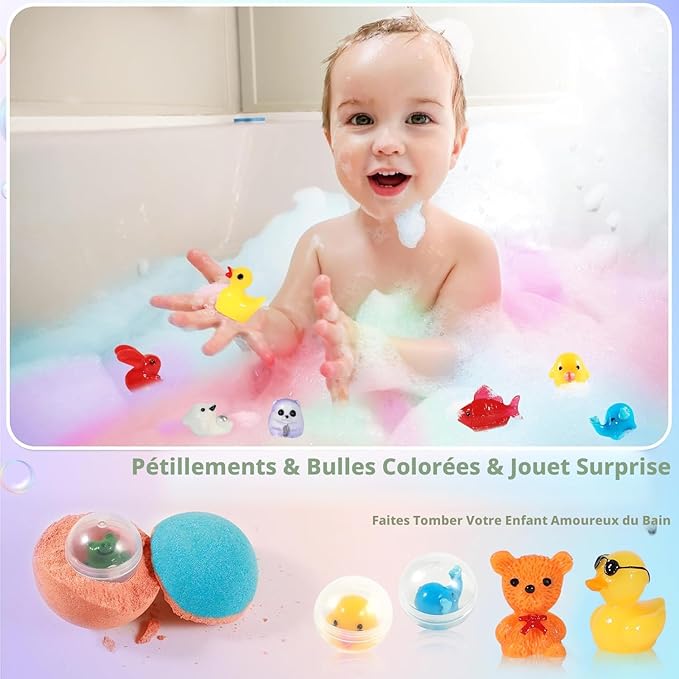 Bombes de bain pour enfants avec jouet à l'intérieur