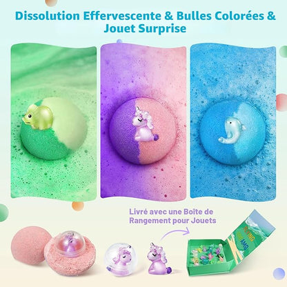 Bombes de bain pour enfants avec jouet à l'intérieur